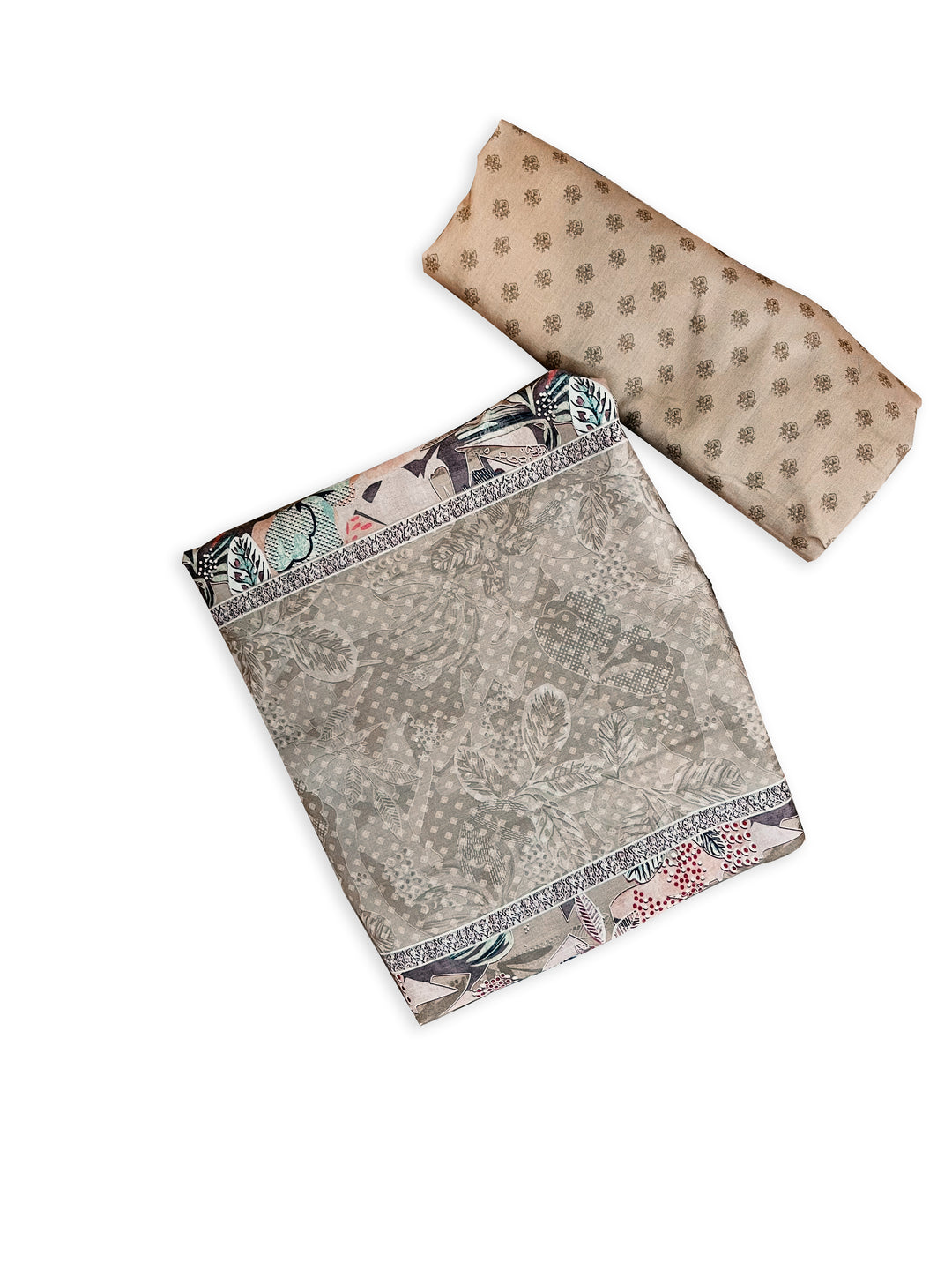 cotton suit with handwork aari and printed soft dupatta & bottom (Copy)