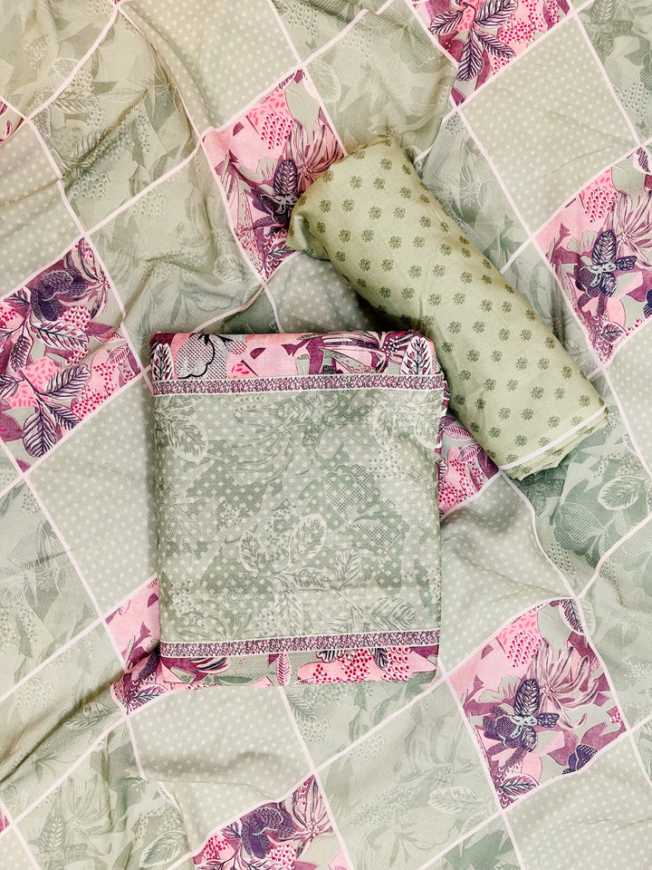 cotton suit with handwork aari and printed soft dupatta & bottom (Copy)