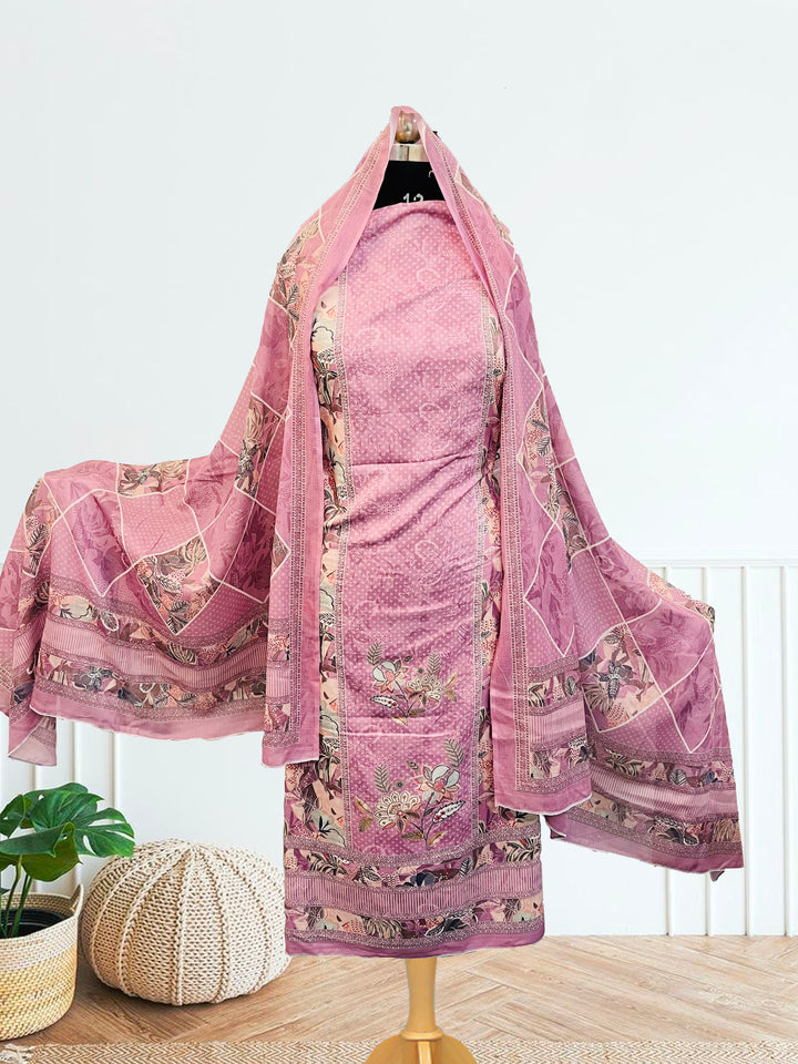 cotton suit with handwork aari and printed soft dupatta & bottom (Copy)