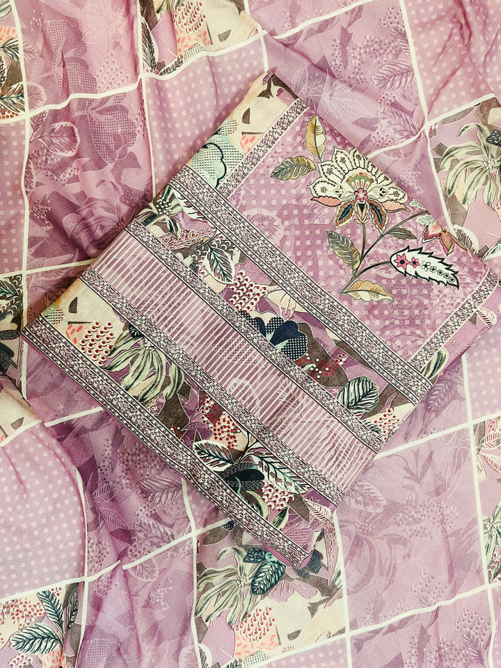 cotton suit with handwork aari and printed soft dupatta & bottom (Copy)