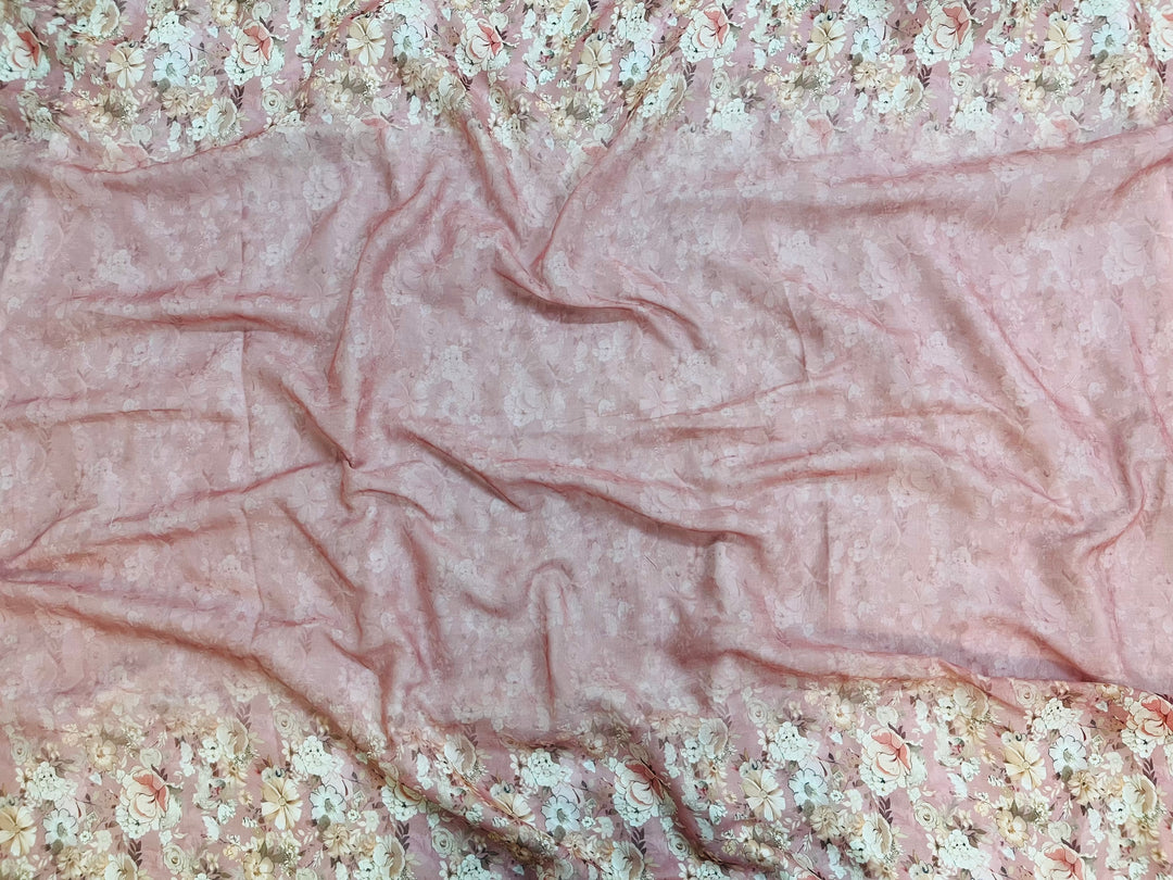 cotton florer  unstiched suit with  printed soft dupatta & bottom