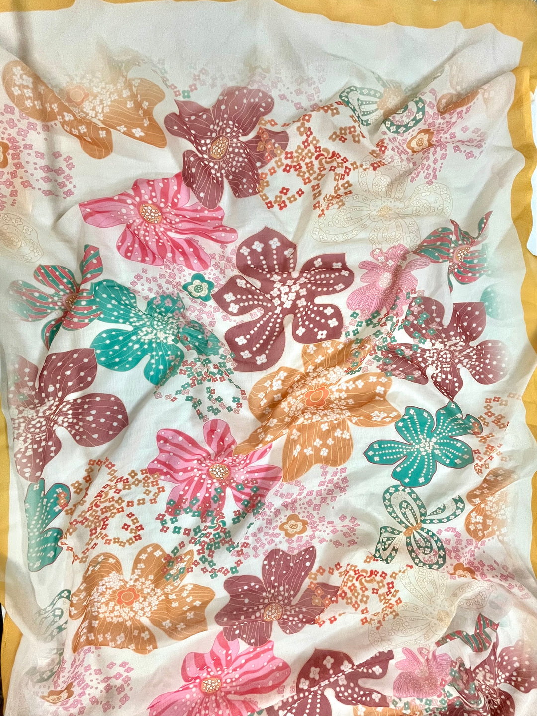 multicolor cotton unstiched suit wit printed soft dupatta & bottom