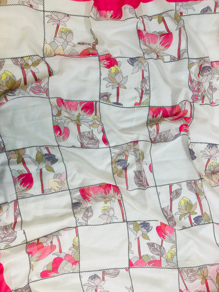 multicolor cotton unstiched suit wit printed soft dupatta & bottom (Copy)