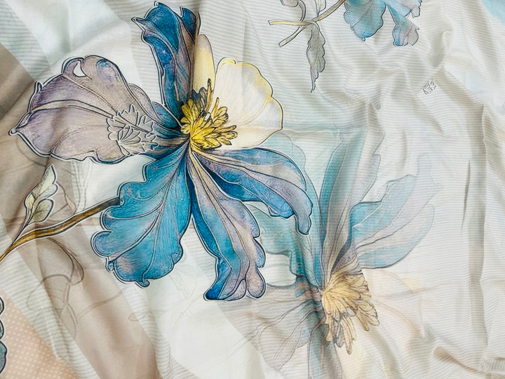 cotton suit with handwork aari and printed soft dupatta & bottom